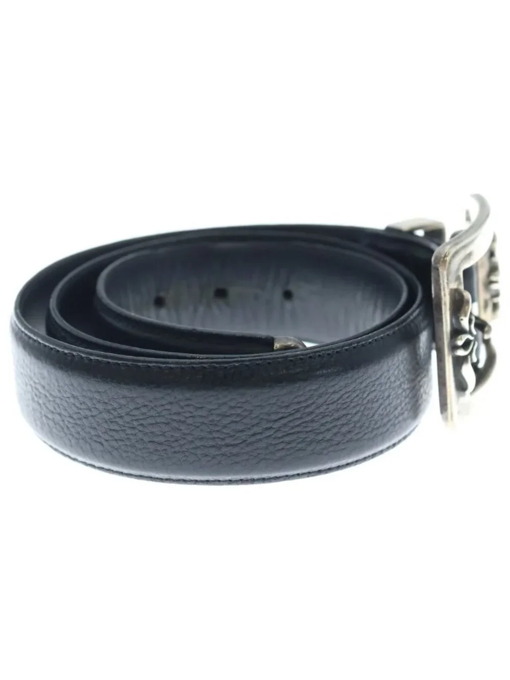Chrome Hearts Leather Belt Black Silver